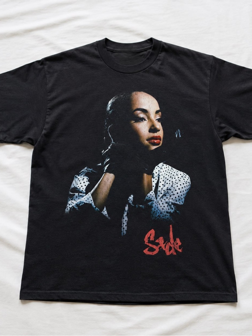 Sade Gildan Black Graphic Tee with Red
